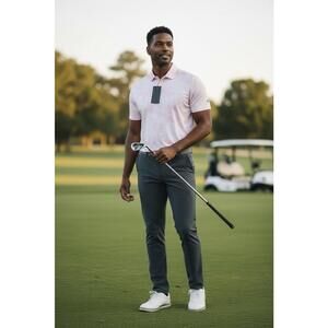 $78 New Bad Birdie Golf Polo Shirt Men’s Size XL Blush Day Dreamin NWT BBMP007